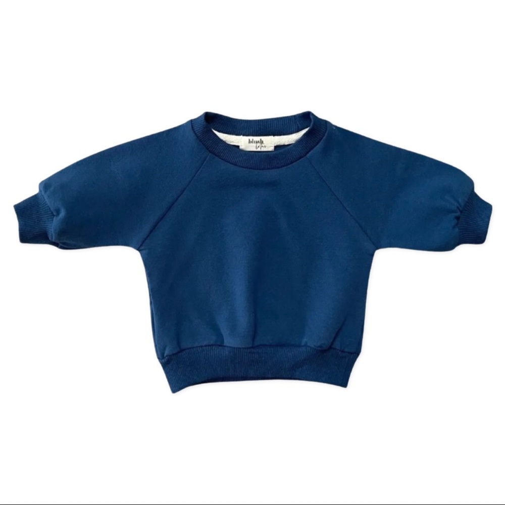 Blush Lotus | Baby French Terry Sweatshirt in Navy